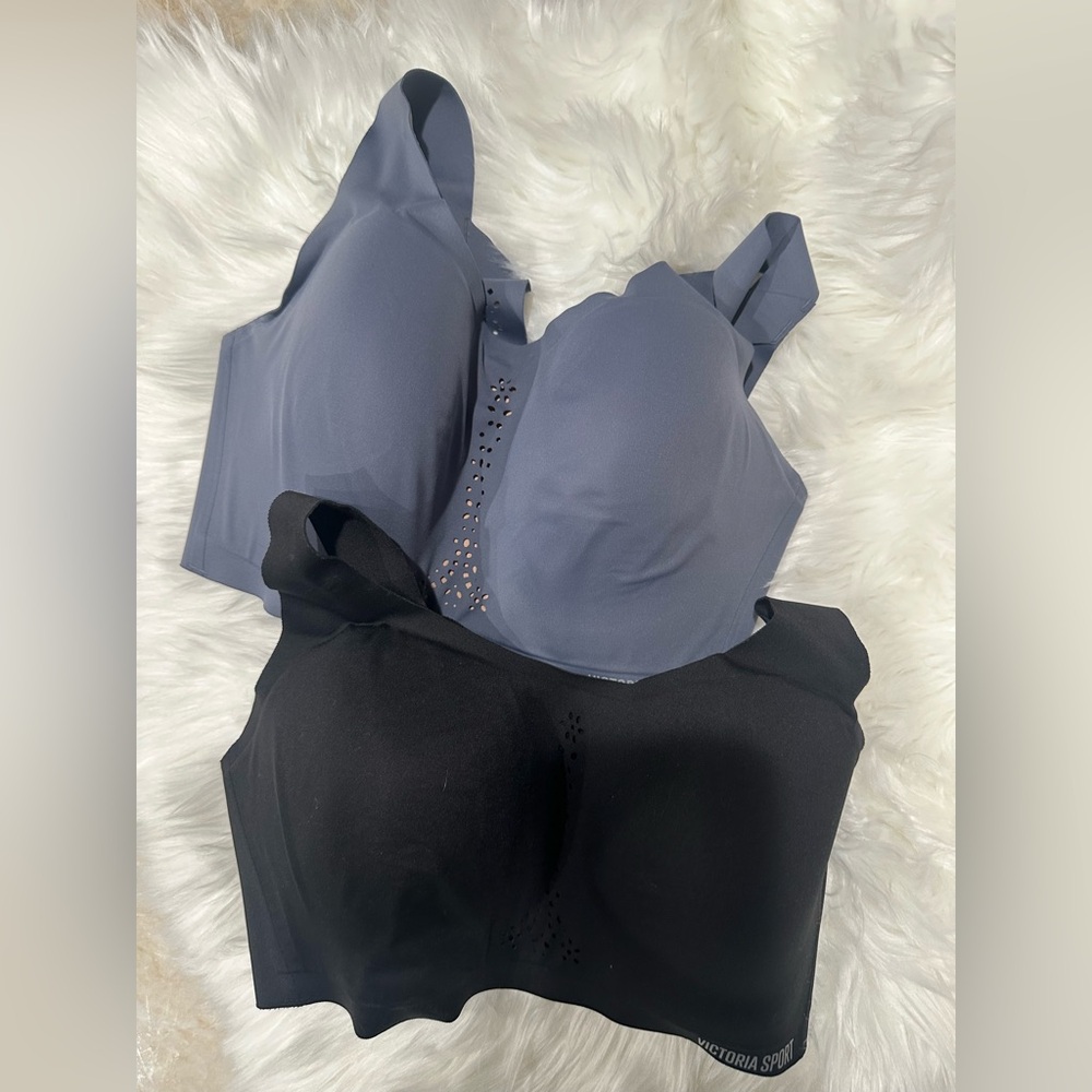 NEW Set of Two Victoria Sport Angel Max Sport Bras Black and Gray 34DDD - Picture 2 of 8